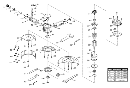 Fig-0 Diagram and Parts List for CP3330-E  Chicago Pneumatic Grinder